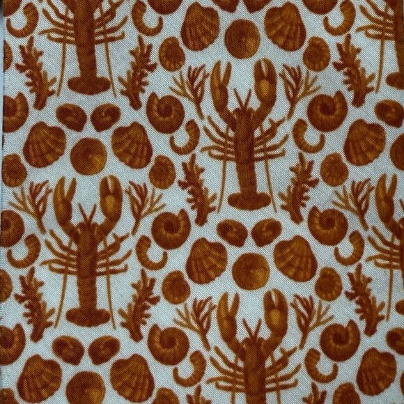 Cole Haan Lobster Clam Cotton Silk Blend Neck Tie In Burnt Orange & White New - Picture 2 of 7